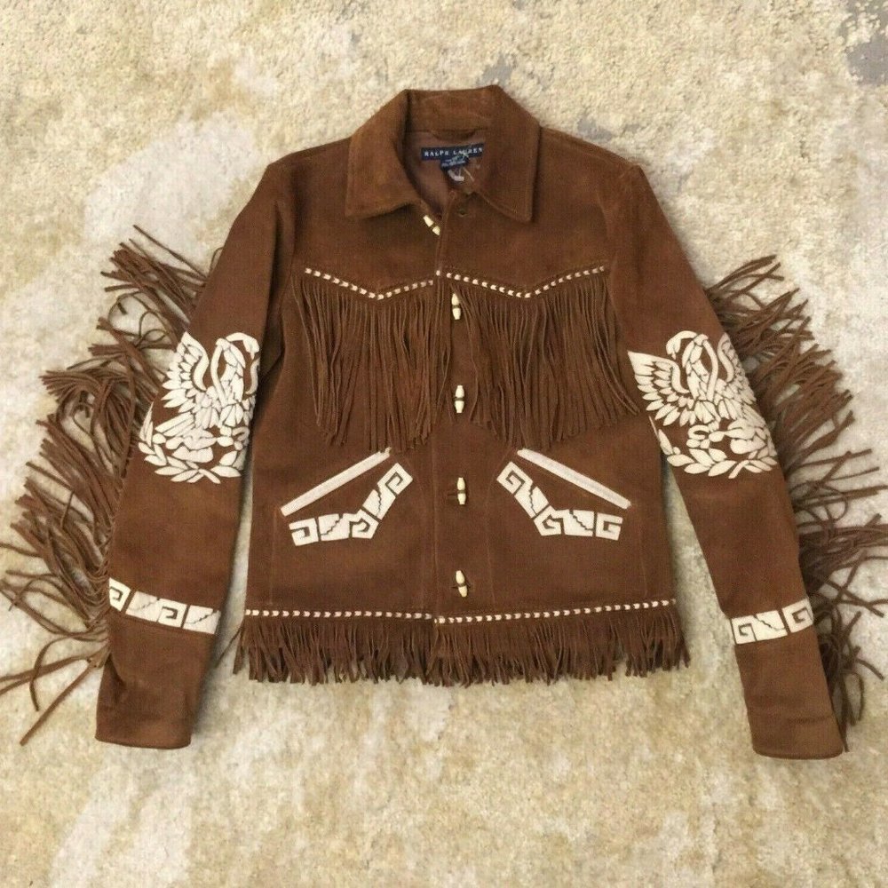 Ralph Lauren Western Eagle Suede Jacket Women M